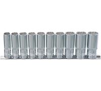 KS Tools 918.0630 1/4" Juego de llaves de vaso de 12 cantos CHROMEplus, largas, 10 pzs 4-13 mm