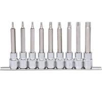 KS Tools 918.1317 1/2" Juego de llaves de vaso con punta para tornillos Torx CHROMEplus, largas, 9 pzs T20-T60