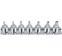 KS Tools 918.1545 1/4" Juego de llaves de vaso con punta para tornillos de estrella de cinco puntas con orificio frontal CHROMEplus, 7 pzs, TS10-TS40