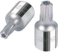 KS Tools 918.1580 1/4" Llave de vaso con punta para tornillos de estrella de cinco puntas con orificio frontal CHROMEplus, TS30