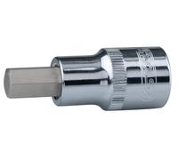 KS Tools 918.1614-E 1/2" Llave de vaso con punta para tornillos con encastre hexagonal CHROMEplus, corta, 14 mm, colgador