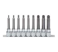 KS Tools 918.1895 1/2" Juego de llaves de vaso con punta RIBE con orificio frontal CHROMEplus, largas, 9 pzs M5-M15