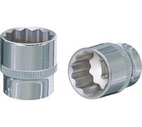 KS Tools 918.3717 3/8" Llave de vaso de 12 cantos CHROMEplus, 17 mm