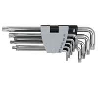 Juego de llaves acodadas de acero inoxidable largas KS Tools, Torx con orificio frontal