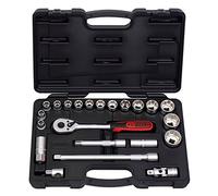 KS Tools CHROMEmat 911.0622 - Estuche de llaves de vaso F6 (1/2", 10 a 32 mm, 22 piezas)