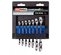KS Tools Chromeplus Juego Llave Inglesa, Corto, 7-tlg. Extrakurz 10-19mm Corto