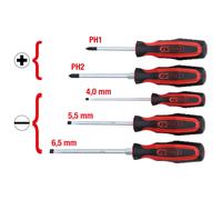 KS TOOLS Ergotorque Plus Juego de Destornilladores 5-tlg. Ranura Cruz 159.0005