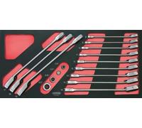 KS Tools GearPlus 713.2027 módulo de llaves combinadas con trinquete reversible con adaptadores 16 piezas