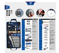 KS TOOLS - Juego De Herramientas Brillantes Bolsa De Herramientas 58 Piezas.