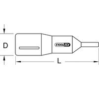KS TOOLS: Juego de vasos de 1/2" con aislamiento protector para tornillos hexagonales interiores, 5 mm, 156 mm de largo (117.1171)