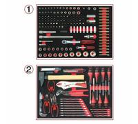 Ks Tools Módulo de 184 piezas con 2 cajones para carro 714.0184