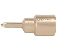 KS TOOLS, punta de destornillador tipo PH1, con adaptador de 1/2" (modelo 963.1296)
