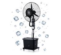 KSDBGVF Ventilador Nebulizador de Pie con Depósito de 42L, Ventilador Enfriador con Tanque de Agua, 3 Velocidades, Regulable en Altura, Apto para Jardín, Terraza, Bares y Restaurantes.