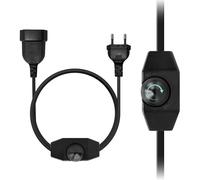 KSIBNW Regulador Intensidad LED con Interruptor, 2M Dimmer Regulador de Intensidad 220-240V Sin Niveles EURO Enchufe Cable de Alimentación Extensión Rotativo Interruptor Silencioso para Lámparas LED
