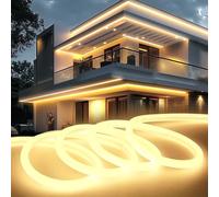 KSIBNW Tira LED Exterior de Neón 2M, 220V Luces LED Habitación LED Strip Lights Brillo de 320° Impermeable IP65 Tira de Luz con Interruptor Decoración para Exterior Fiestas Decoración, Blanco Natural