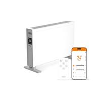 KSIX Blaze Calefactor eléctrico de convección inteligente 2000W, Pantalla LED táctil, 2 modos, App Tuya, Control remoto, Blanco