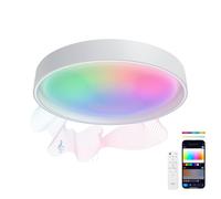 KSIX Helios Plafón LED Techo Redondo con Altavoz y Wifi 25,5W, Colores RGBIC + CCT ajustables, 3400 lm, Ø40cm, Luz Controlable con Mando a Distancia y App, para Cocina Dormitorio o Salón