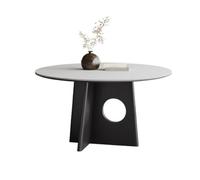 ksjdieunf Mesa De Comedor Mesa de Comedor Francesa Retro Madera Maciza Blanca con Tablero Roca Redonda Alta Gama for el hogar Mesas De Café para Sala De Estar(A:110CM*110CM*75CM)