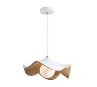 ksxnkhk Lámpara Colgante nórdica Japonesa, araña de Estilo WABI-sabi Ondulado con Pantalla de Resina Blanca en Forma de Loto para Isla de Cocina o Comedor: Ambiente Acogedor, Cable ajustab