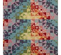 Kt KILOtela - Tela Tapicería, Jacquard Gobelino, Tapizar Sillas, Cojines, Cabecero, Sofá, Bolsos, Resistente al Desgaste, Costura, 100 cm Largo x 280 cm Ancho, Geométrico, Multicolor, 1 metro