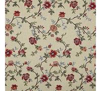 Kt KILOtela - Tela Tapicería, Jacquard Gobelino, Tapizar Sillas, Cojines, Cabecero, Sofá, Resistente al Desgaste, 100 cm Largo x 280 cm Ancho, Rosal, Flores Bilbao, Rojo, Azul, Verde ─ 1 Metro
