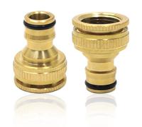 KtbeYTi 2 Piezas Conector Universal para Grifo Adaptador Manguera Grifo de Latón para Jardín Cocina Baño