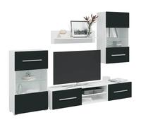 KTHLBRH 5 piezas de salón con iluminación LED mate índigo madera muebles TV muebles para dormitorio estudio
