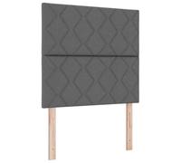 KTHLBRH Cama Fuente LED Gris Oscuro 90 x 200 cm Tela | Tiras LED RGB,cabecero 2 alturas,madera ingeniera,pino macizo,muelles ensacados,USB,140 kg