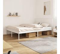 KTHLBRH Estructura de cama con cabecero de metal blanco 150 x 200 cm para dormitorio, habitación de invitados, cama familiar, cama de hotel, cama para dormitorio, hotel, habitación de invitados