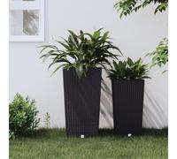 KTHLBRH Macetero con inserto extraíble, color antracita, para interior y terraza, 21/49 L, polipropileno
