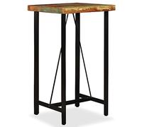 KTHLBRH Mesa alta industrial de madera maciza de 60 x 60 x 107 cm, mesa de bar para cocina, comedor con patas de acero, robusta, duradera, fácil de montar, diseño único