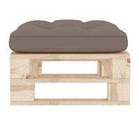 KTHLBRH Otomana de jardín Palet de madera de pino impregnado | Reposapiés exterior 60 x 60 x 25 cm, cojín gris 58 x 58 x 10 cm, mesa multiusos
