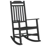KTHLBRH Silla mecedora negra 84 x 65 x 114 cm resina | Sillón individual, reposabrazos integrados, peso máximo 110 kg, altura trasera 55,5 cm, uso exterior