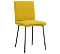 KTHLBRH Sillas De Comedor 4 Piezas Amarillas Terciopelo | Respaldo acolchado, estructura de madera y metal, espuma, 110 kg, para comedor