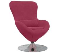 KTHLBRH Sillón Huevo Rojo Vino de terciopelo con base giratoria 360 | Terciopelo premium, diseño minimalista, reposabrazos ergonómicos, base giratoria, cuidado simple, decoración moderna