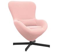 KTHLBRH Sillón Huevo Rosa 63 x 73 x 90 cm Tela con Cojín | Estructura metálica resistente, base giratoria 360°, reposabrazos inclinados, cojín cintura incluido