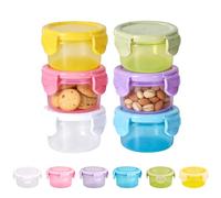 Ktnyl 12 Piezas Tupper Pequeño para Snacks, Recipientes Pequeños de 60 ml con Tapas, Tupper Plastico Redondo Pequeño, Reutilizables, Contenedor Salsa, para Guardar Alimentos, Fruta, 6 Colores