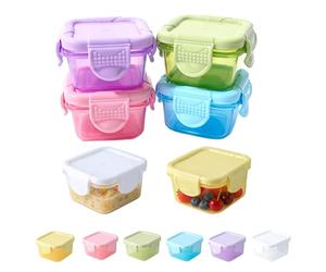 Ktnyl 12 Piezas Tupper Pequeño para Snacks, Recipientes Pequeños de 60 ml con Tapas, Tupper Plastico Redondo Pequeño, Reutilizables, Contenedor Salsa, para Guardar Alimentos, Fruta, 6 Colores