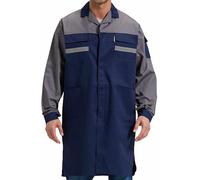 KTWOLEN Hombre Batas de Laboratorio Alta Visibilidad Camisa de Trabajo Batas Medico Enfermera Multibolsillos Sanitaria de Trabajo Camisa de Laboratorio con Manga Larga, Gris, L