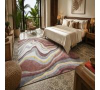 KTYUTJDH Alfombra antideslizante lavable, rectangular, 70 x 140 cm, abstracto, marrón, gris, amarillo, rojo, alfombra para sala de estar, lavandería, cocina, pasillo