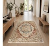 KTYUTJDH Alfombra antideslizante lavable, rectangular, 70 x 140 cm, multicolor, rojo, naranja, beige, alfombra para sala de estar, lavandería, cocina, pasillo, alfombra de pasillo