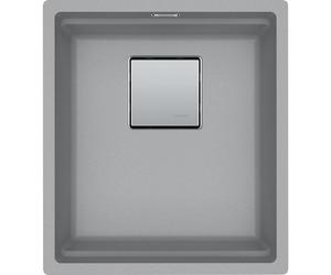 KUBUS 2, KNG 110-37, 410x460 mm, cesta de desagüe con válvula de pulsador, con rebosadero oculto, con juego de desagüe, color gris piedra