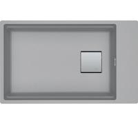 KUBUS 2, KNG 110-62, 760x460 mm, cesta de desagüe con válvula de pulsador, con rebosadero oculto, con juego de desagüe, color gris piedra