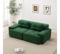 Kuczn Sofá modular de esquina de suave cordón, sofá cama con función de dormir, sofá sin huesos de 32D de espuma de alta densidad, sofá Cloud sin montaje, para sala de estar y dormitorio, verde