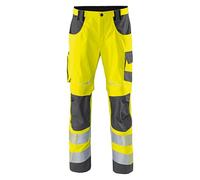 Kübler ReflectiQ PSA 2 - Pantalón con Tiras Reflectantes y Refuerzo Cordura®, Color Amarillo y Antracita, Talla 106