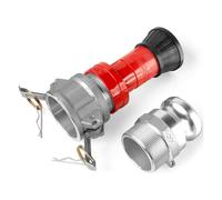 Kueohse Boquilla de manguera de bomberos, 2 NPSH de alto rendimiento industrial manguera de bomberos con flujo constante, boquilla de niebla con 2 conectores Camlock de 2 piezas