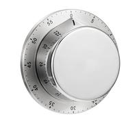 Kueohse Temporizador de Cocina Mecánico Manual de Acero Inoxidable con Base Magnética, Reloj de Cocina, Cuenta Regresiva, Temporizador de Estudio y Fitness, Plateado.