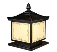 KUEYANB Lámpara De Columna LED Para Exteriores Con Carcasa De Aluminio Y Cristal, Ideal Para Cercas Y Terrazas. Fácil De Instalar. Luminaria Para Jardín, Césped Y Paisajes. Impermeable, Alimentada