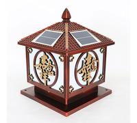 KUEYANB Lámpara De Valla Metálica, Apta Para Lugares Húmedos, Resistente Al Agua, Con Tapa Solar Para Poste, Ideal Para Terrazas De Villas. Lámpara De Pilar De Estilo Retro Para Patios, Estilo Chino