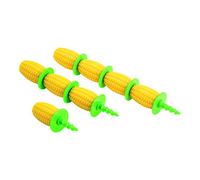 KUHN RIKON 21400 - Juego de 8 Soportes para maíz, Color Amarillo y Verde, plástico, 1,5 x 2 x 17,5 cm